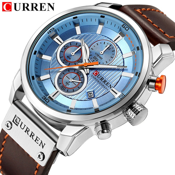 Man Watch Top Brand Luxury Fashion Leather Strap Quartz  Casual Date Business Male