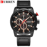 Man Watch New  Luxury Brand  Chronograph  Sport  High Quality Leather Strap Quartz