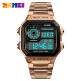 Man Watch Business ,Waterproof Casual, Stainless Steel Digital