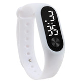 Man Watch Casual Sports Bracelet  White LED Electronic Digital Candy Color Silicone