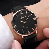 Man Watch Fashion Large Dial Military Quartz  Leather Sport  Classic Clock