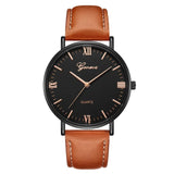 Man Watch Fashion Large Dial Military Quartz  Leather Sport  Classic Clock