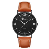Man Watch Fashion Large Dial Military Quartz  Leather Sport  Classic Clock