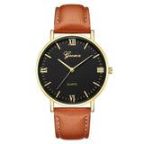 Man Watch Fashion Large Dial Military Quartz  Leather Sport  Classic Clock