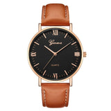 Man Watch Fashion Large Dial Military Quartz  Leather Sport  Classic Clock