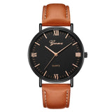 Man Watch Fashion Large Dial Military Quartz  Leather Sport  Classic Clock
