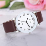 Woman Watch Simple Leather Band  Quartz Wristwatch  Classic Casual  Fashion  Analog