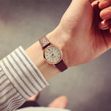 Woman Watch Korean fashion simple retro small round belt students