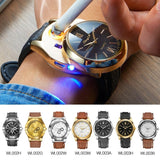 Man Watch Military USB Charging Lighter  Flameless Windproof Cigarette Lighters Rechargeable Electronic Sports