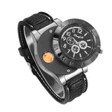Man Watch Military USB Charging Lighter  Flameless Windproof Cigarette Lighters Rechargeable Electronic Sports