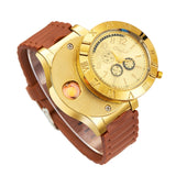 Man Watch Military USB Charging Lighter  Flameless Windproof Cigarette Lighters Rechargeable Electronic Sports