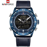 Man Watch  Fashion Gold   Sport  LED Analog Digital Watch Army Military Leather Quartz