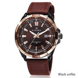 Man Watch  Brand  Quartz   Leather Waterproof Analog   Date Casual
