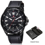 Man Watch  Brand  Quartz   Leather Waterproof Analog   Date Casual