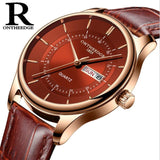 Man Watch ,High Quality Rose Gold Dial ,Leather Waterproof 30M, Business Fashion ,Japan Quartz