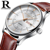 Man Watch ,High Quality Rose Gold Dial ,Leather Waterproof 30M, Business Fashion ,Japan Quartz