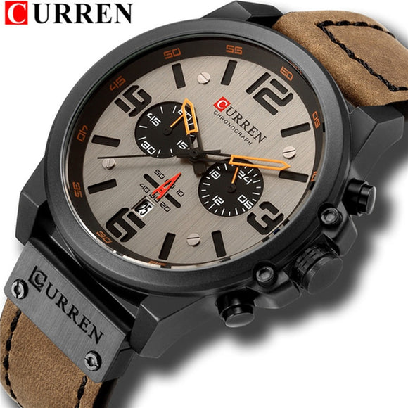 Man Watch Top Brand Luxury, ,Military, Sport, Wristwatch, Leather Quartz