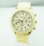 Woman Watch Hot Sales Geneva Brand Silicone  Fashion Dress Quartz Wristwatch