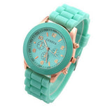 Woman Watch Hot Sales Geneva Brand Silicone  Fashion Dress Quartz Wristwatch