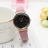 Woman Watch New Fashion Gogoey Brand Rose Gold Leather   ladies casual dress