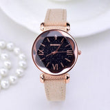 Woman Watch New Fashion Gogoey Brand Rose Gold Leather   ladies casual dress