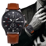 Man Watch Fashion Retro Design Leather Band Military Analog Alloy Quartz Wrist Watch