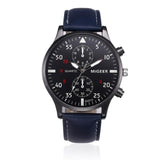 Man Watch Fashion Retro Design Leather Band Military Analog Alloy Quartz Wrist Watch