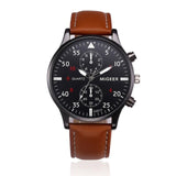 Man Watch Fashion Retro Design Leather Band Military Analog Alloy Quartz Wrist Watch