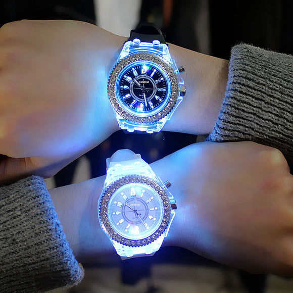 Woman Watch led Flash Luminous Watch Personality trends students lovers jellies