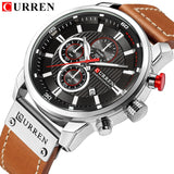 Man Watch Luxury Brand   Military Sport ,Quartz Clock Leather Strap Waterproof Date