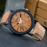 Man Watch Fashion Luxury Imitation Wood Grain  Simple Casual Leather Clocks  Couple Sports