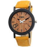 Man Watch Fashion Luxury Imitation Wood Grain  Simple Casual Leather Clocks  Couple Sports