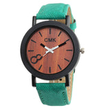 Man Watch Fashion Luxury Imitation Wood Grain  Simple Casual Leather Clocks  Couple Sports