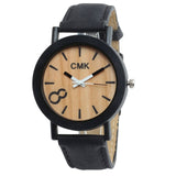 Man Watch Fashion Luxury Imitation Wood Grain  Simple Casual Leather Clocks  Couple Sports