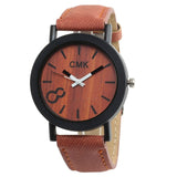 Man Watch Fashion Luxury Imitation Wood Grain  Simple Casual Leather Clocks  Couple Sports
