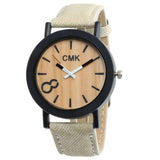 Man Watch Fashion Luxury Imitation Wood Grain  Simple Casual Leather Clocks  Couple Sports