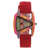 Woman Watch Creative   Wood Watches Unique Colorful Wooden Triangle