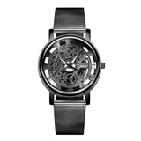 Man Watch Silver & Golden Luxury Hollow Steel,Unisex, Hombre Quartz