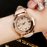 Woman Watch New ladies watch Rhinestone Leather Bracelet Wristwatch