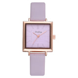 Woman Watch Top Brand Square  Bracelet  Contracted Leather Crystal WristWatches