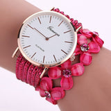 Woman Watch Fashion Geneva Flowers Dress Elegant Quartz Bracelet   Crystal Diamond Wrist