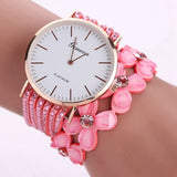Woman Watch Fashion Geneva Flowers Dress Elegant Quartz Bracelet   Crystal Diamond Wrist
