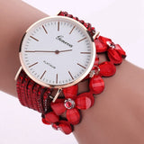 Woman Watch Fashion Geneva Flowers Dress Elegant Quartz Bracelet   Crystal Diamond Wrist