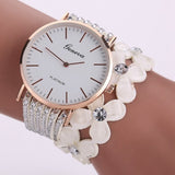 Woman Watch Fashion Geneva Flowers Dress Elegant Quartz Bracelet   Crystal Diamond Wrist