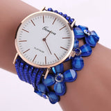 Woman Watch Fashion Geneva Flowers Dress Elegant Quartz Bracelet   Crystal Diamond Wrist
