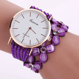 Woman Watch Fashion Geneva Flowers Dress Elegant Quartz Bracelet   Crystal Diamond Wrist