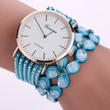 Woman Watch Fashion Geneva Flowers Dress Elegant Quartz Bracelet   Crystal Diamond Wrist