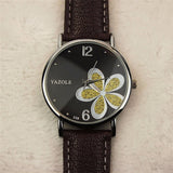 Woman Watch Leather Crystal Wrist Dress Ladies Quartz