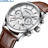 Man Watch New Fashion  Analog Quartz Wristwatches 30M Waterproof Chronograph Sport Date Leather Band