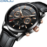 Man Watch New Fashion  Analog Quartz Wristwatches 30M Waterproof Chronograph Sport Date Leather Band